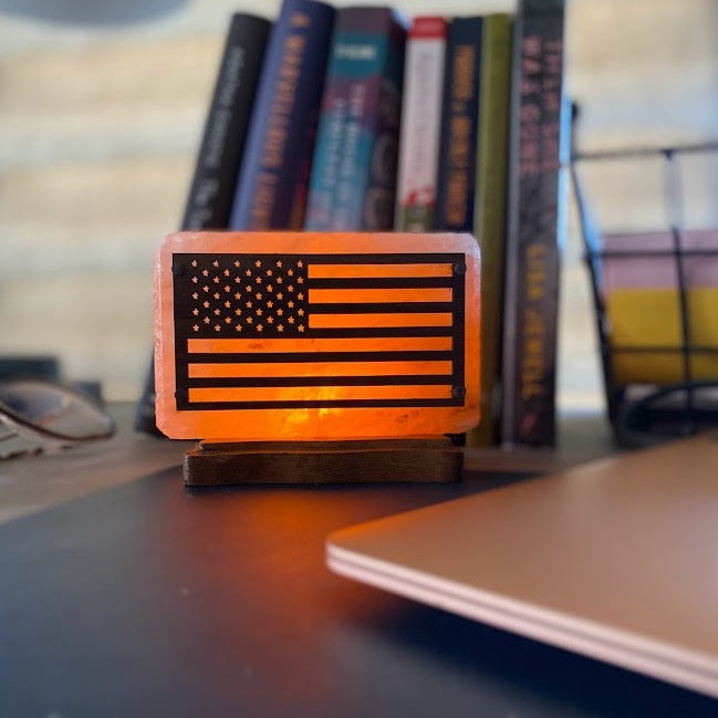 USA Flag Himalayan Salt Lamp