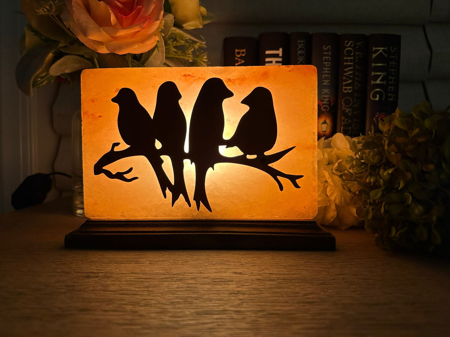 Himalayan Salt Birds Sitting on a Branch Lamp