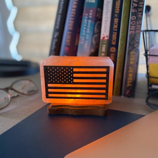 USA Flag USB Plugin Himalayan Salt Lamp
