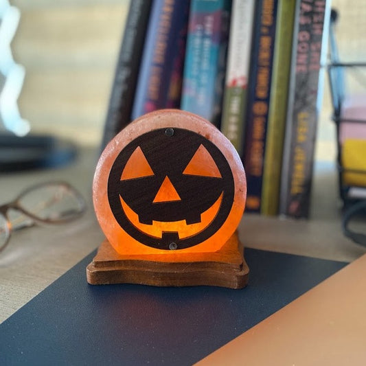 Jack o Lantern USB Himalayan Salt Lamp Halloween Special