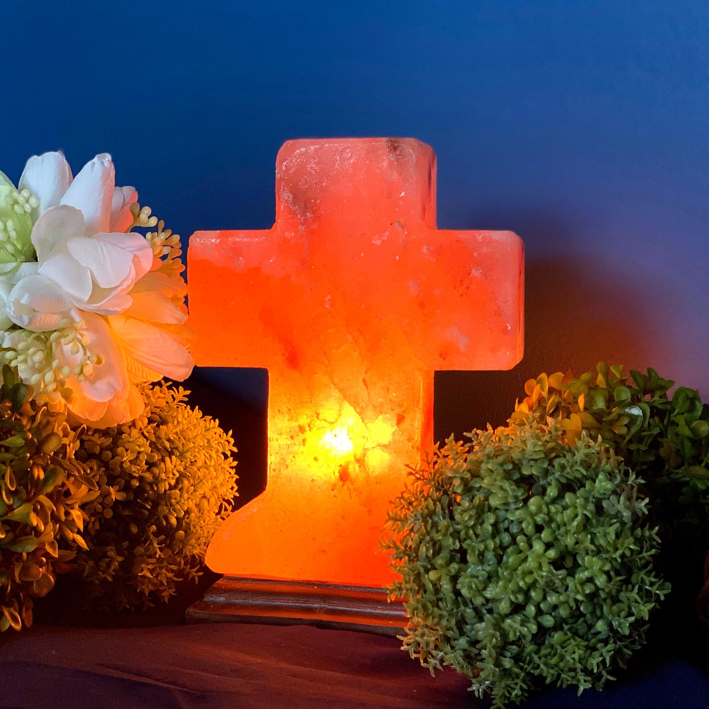 Himalayan Salt Latin Cross Lamp