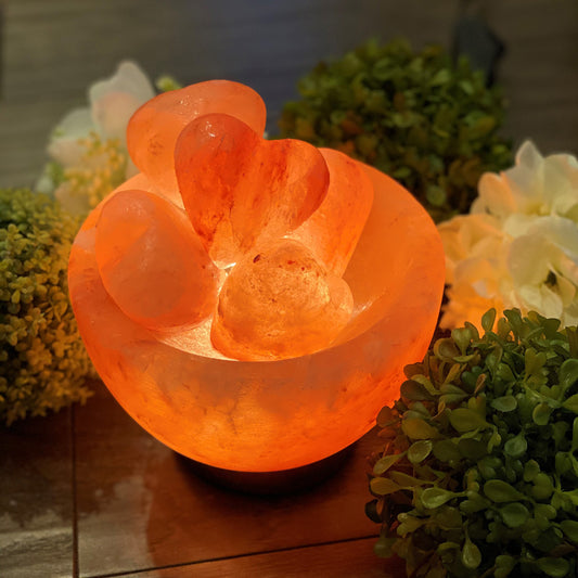 100% Natural Himalayan Salt Lamp Bowl of Hearts 10lbs