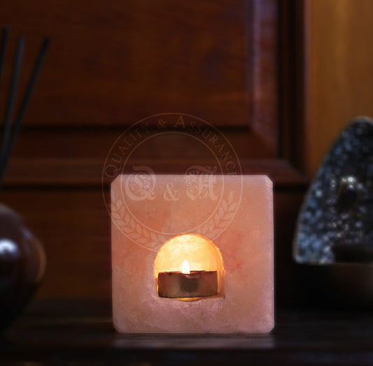 Himalayan Salt Cube Tealight Candle Holder