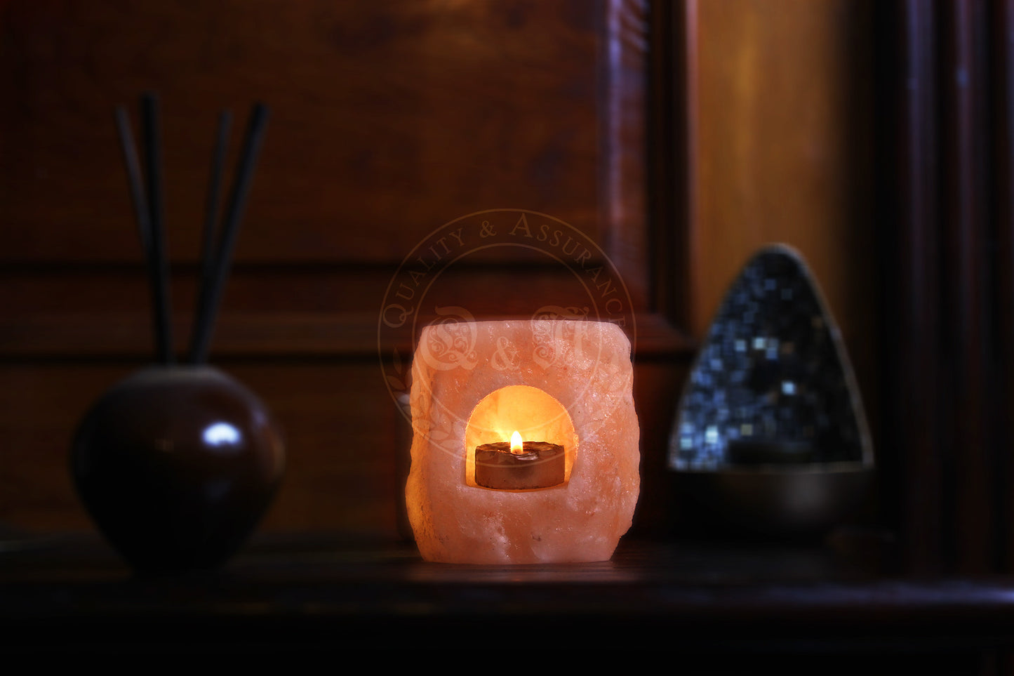 Himalayan Salt Fortress Arch Tealight Candle Holder
