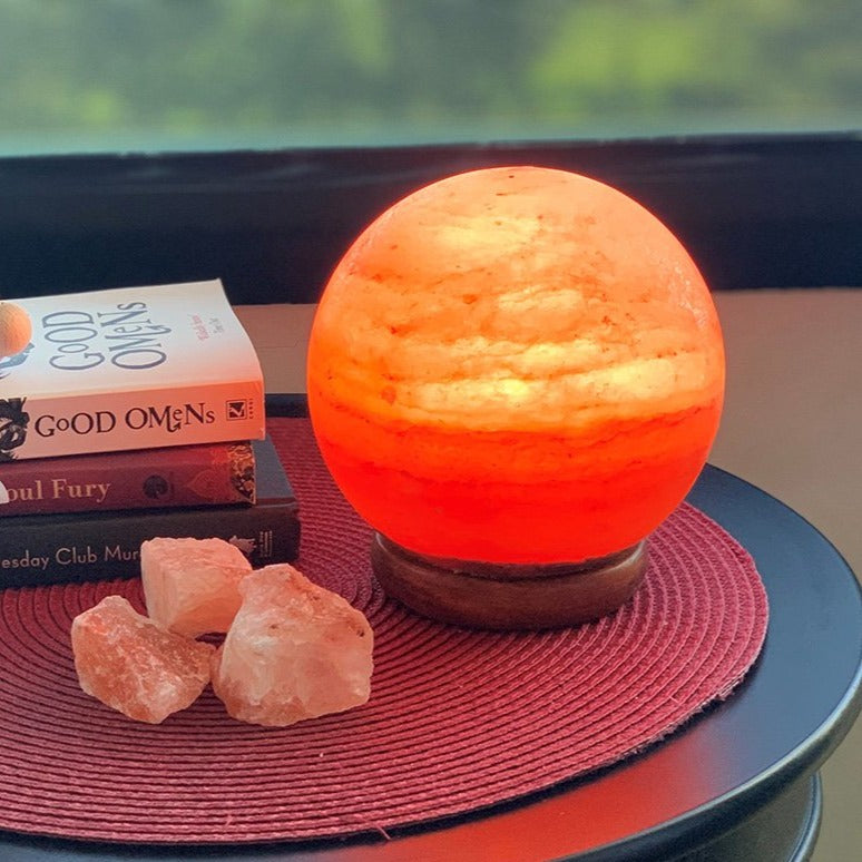 100% Natural Himalayan Salt 6” Globe Lamp 10 lbs